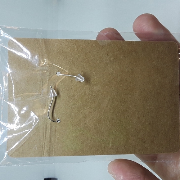 Yellow and sunflower faux leather teardrop handmade earrings - Picture 2 of 2